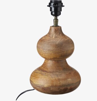 Foto av elegant bordslampa med naturlig träbas