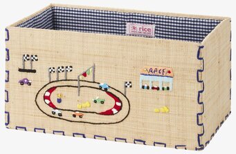 Förvaringskorg Boys Theme L från Rice med bilbroderi