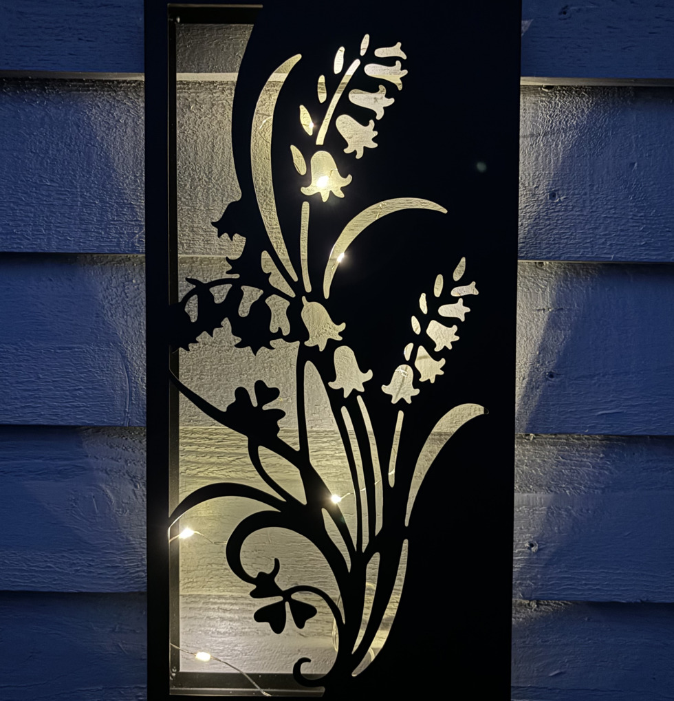 Tavla Blåklocka Svart Lind Decoration Övrig prydnad/dekoration för inredning utemiljö