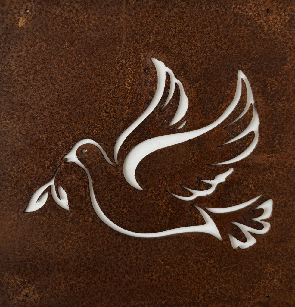 Skylt Fredsduva (armeringsnät) Lind Decoration Utomhusskyltar Skyltar för utomhusbruk