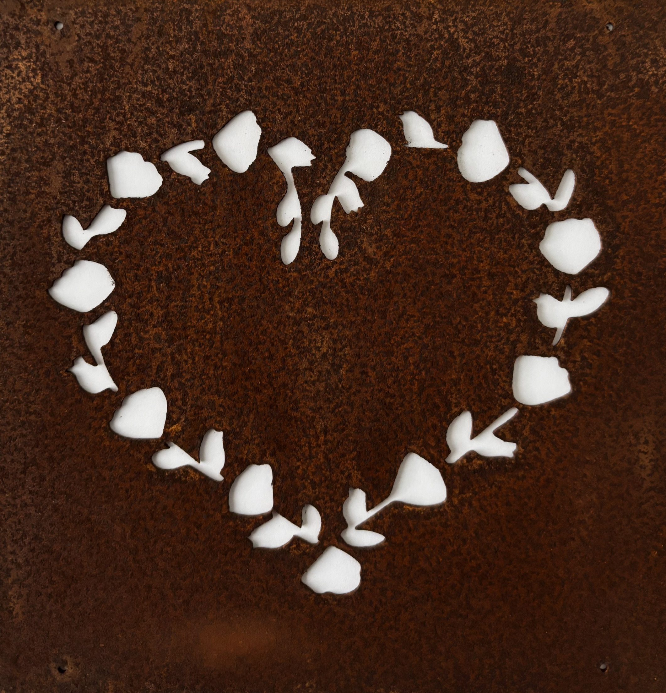 Skylt Hjärta Med Blommor (armeringsnät) Lind Decoration Utomhusskyltar Skyltar för utomhusbruk