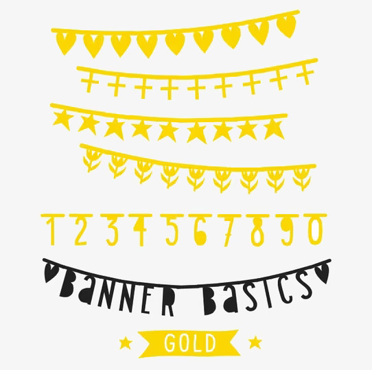 Banner Basics Gold från A Little Lovely Company i guldtoner