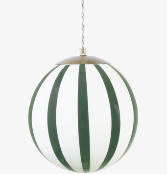 Bild av elegant taklampa med gröna och vita ränder