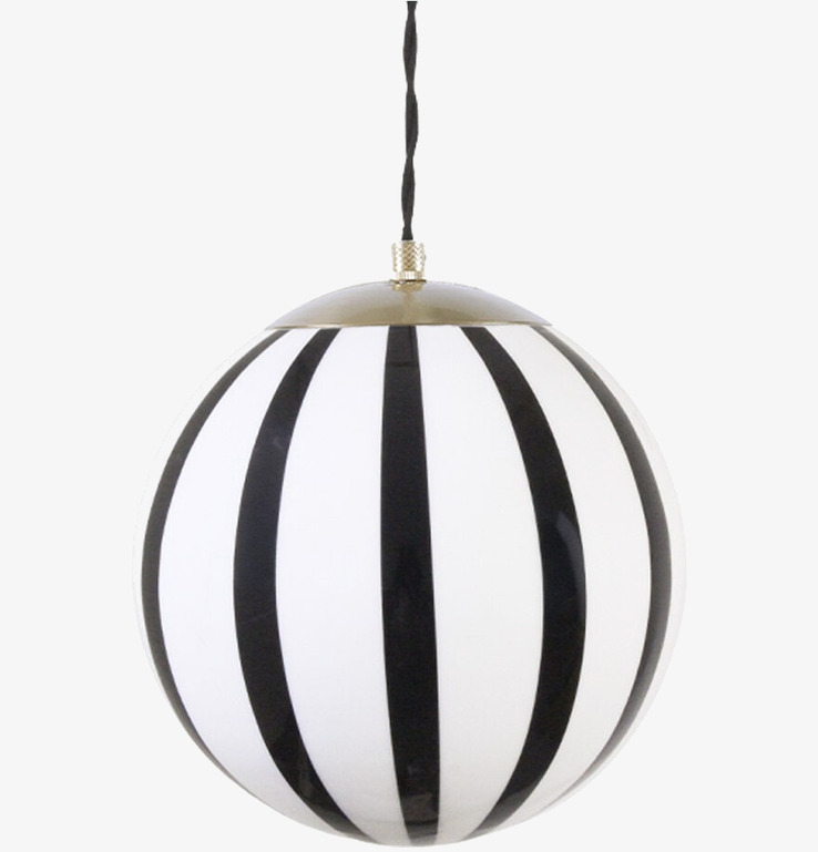 Bild av stilfull taklampa med svartvita ränder