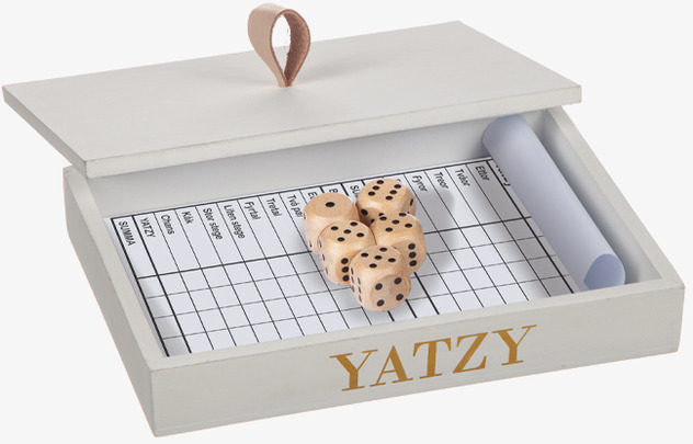 Yatzy Inkl Block/Tärningar Vit/Guld Different Design Brädspel Tre I Rad