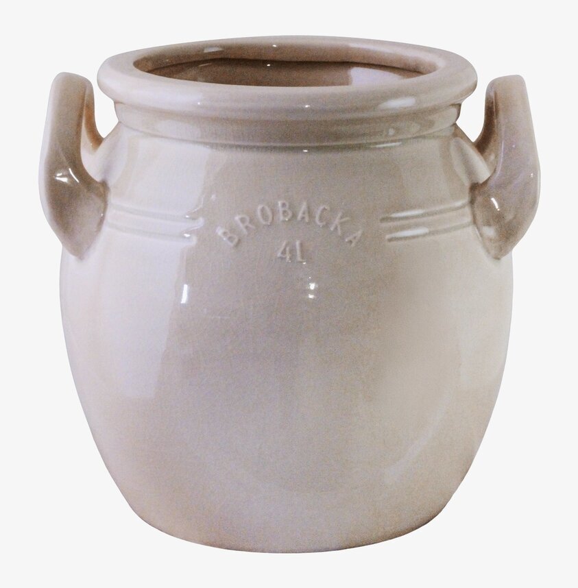 Krus Brobacka 4L Beige Hög Strömshaga Krukor Örtkrukor Glaskrukor