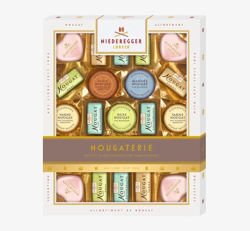 Presentask - Nougaterie 298 g Niederegger Choklad Chokladstrutar