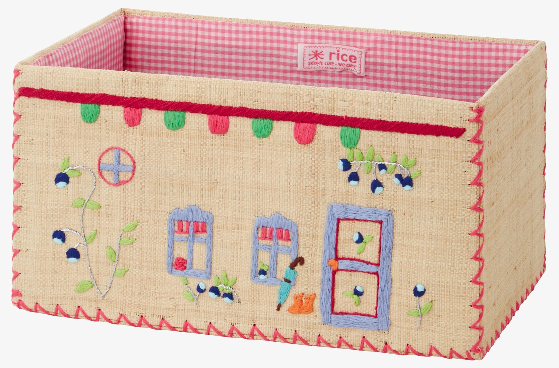 Förvaringskorg Girls Theme L från Rice med broderade detaljer