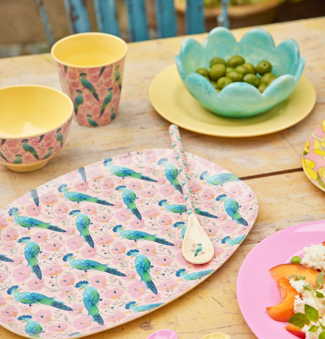 Tallrik Exotic Bird Print Rice Tallrikar Djupa tallrikar (ej skål) Desserttallrikar Assietter Barntallrikar Picknicktallrikar