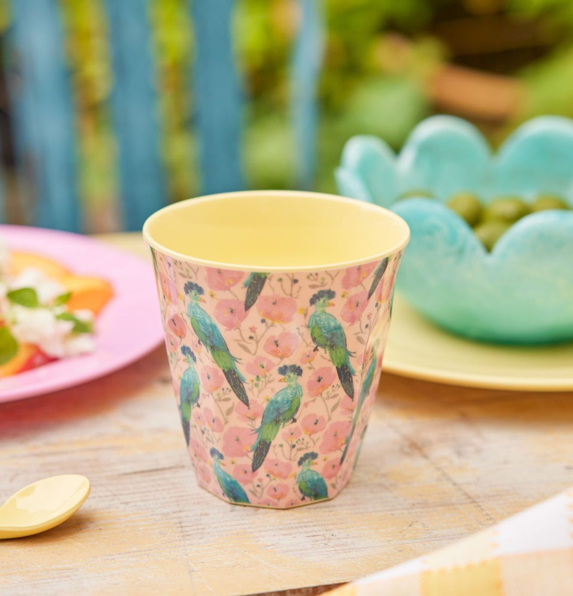 Melaminmugg Exotic Bird Print Rice Melaminmuggar Lattemuggar i melamin Melaminkoppar