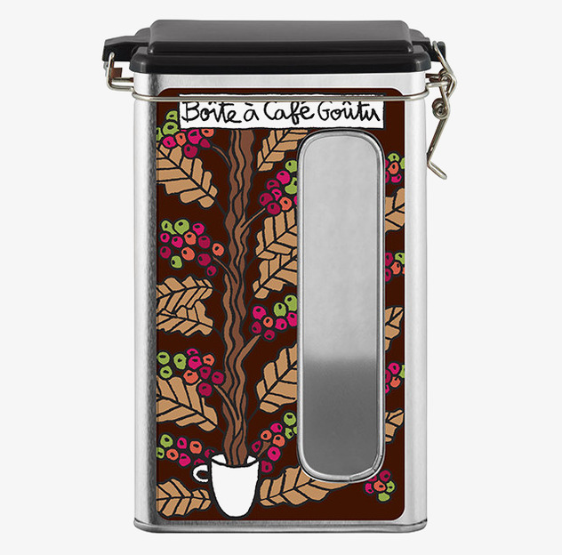 Plåtburk Kaffe Derriére la porte Plåtburkar Metallburkar