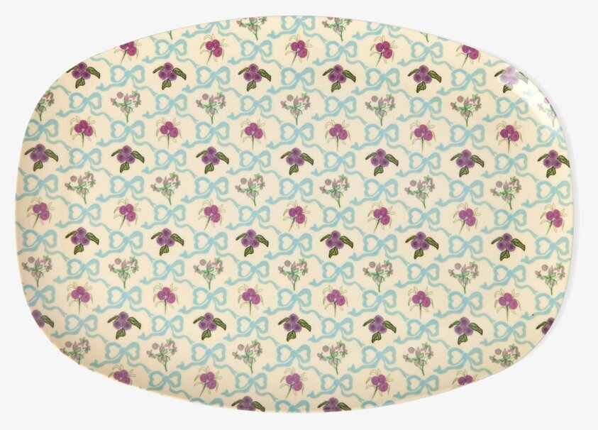 Tallrik Bow & Bouquet Print Rice Tallrikar Djupa tallrikar (ej skål) Desserttallrikar Assietter Barntallrikar Picknicktallrikar