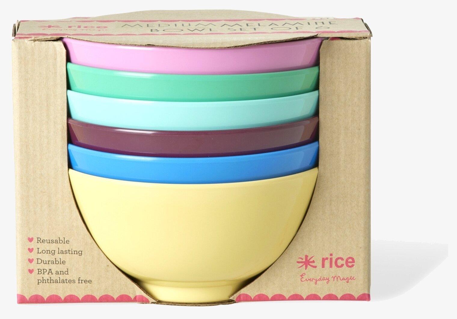 Skålar Melamin 6-pack Rice att äta ur tilltugg Såskannor/Vispskål Skål servering Matlådor Förvaring av lunch/mat Lunchboxar