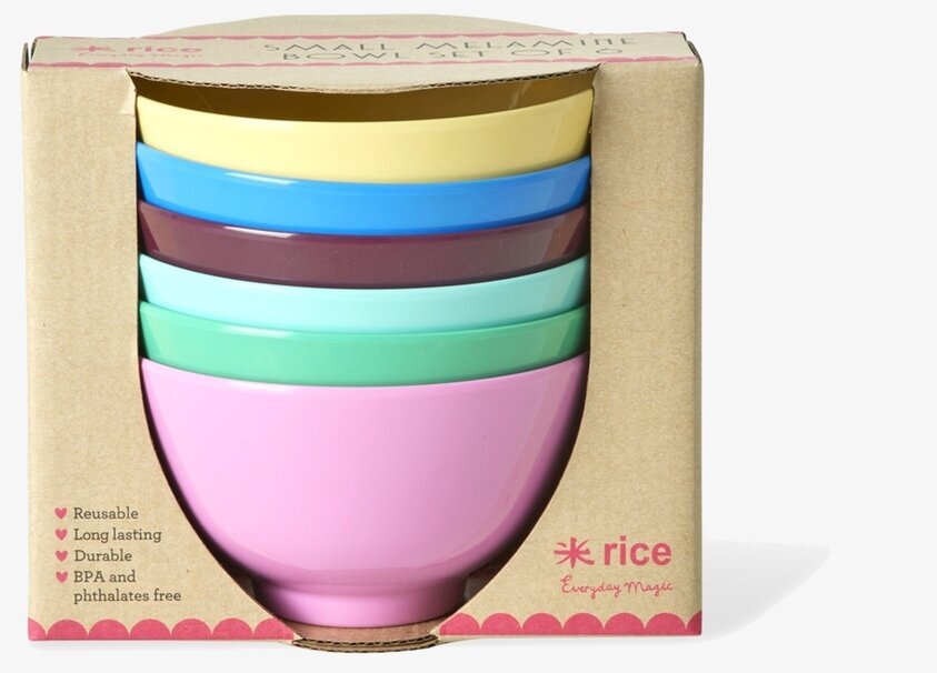 Små Skålar Melamin 6-Pack Rice att äta ur tilltugg Såskannor/Vispskål Skål servering Matlådor Förvaring av lunch/mat