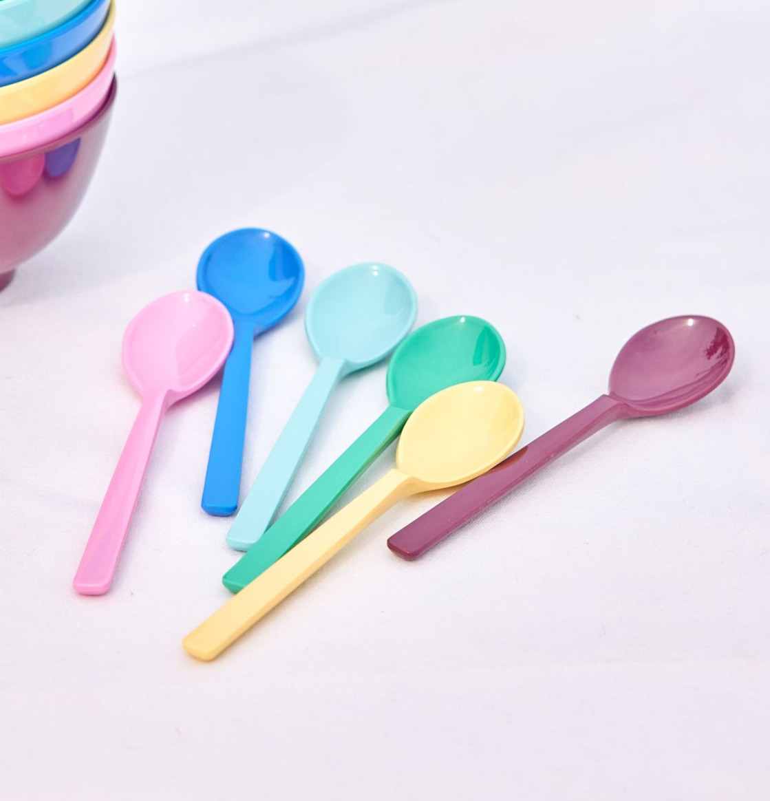 Teskedar Melamin 6-pack Rice Bestick Sked Kniv (att äta med) Gaffel