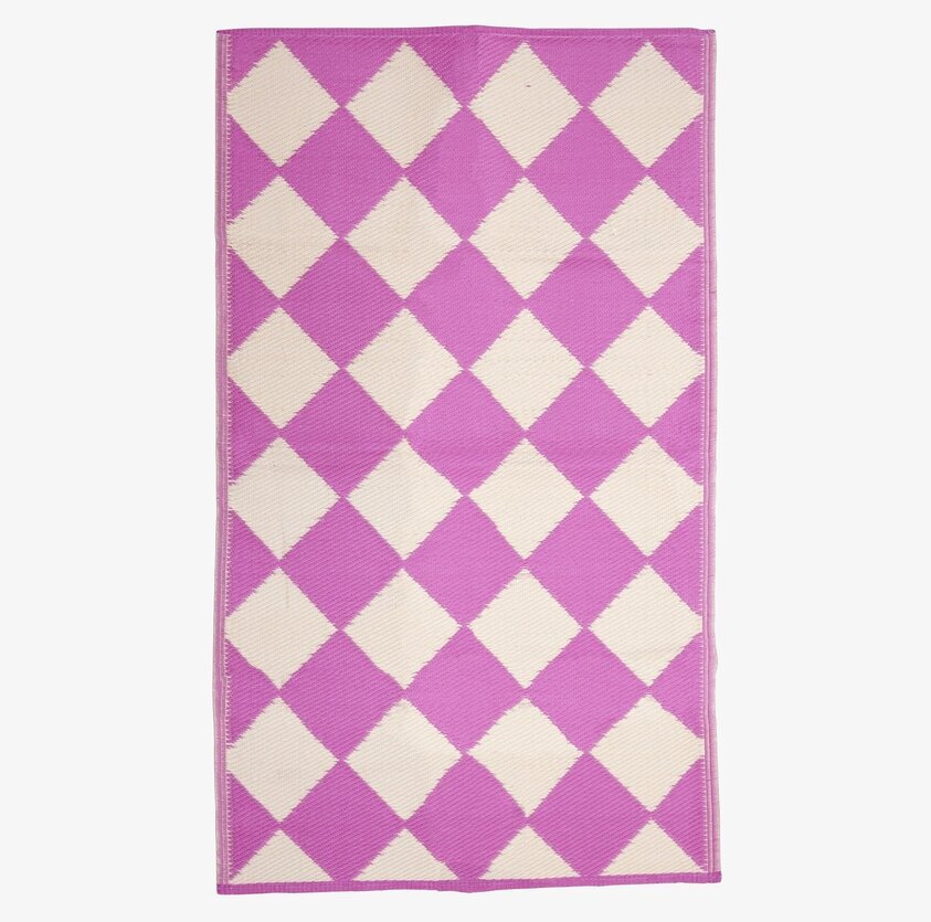 Plastmatta Harlequin Checkers Pink Rice Mattor (ej dörrmatta)