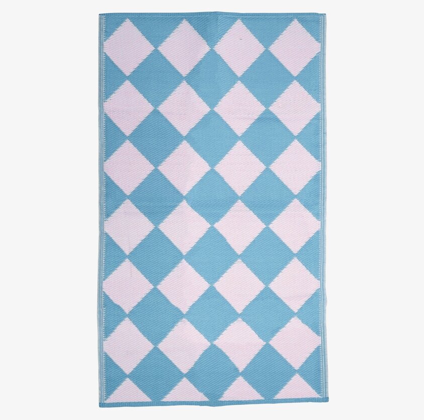 Plastmatta Harlequin Checkers Blue Rice Mattor (ej dörrmatta)