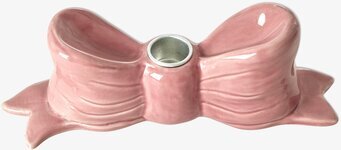 Bild av dekorativ rosa rosettformad ljusstake i keramik