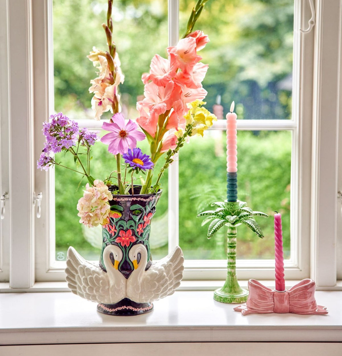 Ljusstake Rosett Rosa Rice Ljusstakar Adventsstakar Ljushållare Ljushyllor