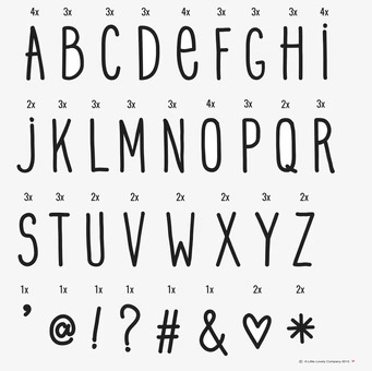 Letter Set Hand Drawn från A Little Lovely Company med symboler