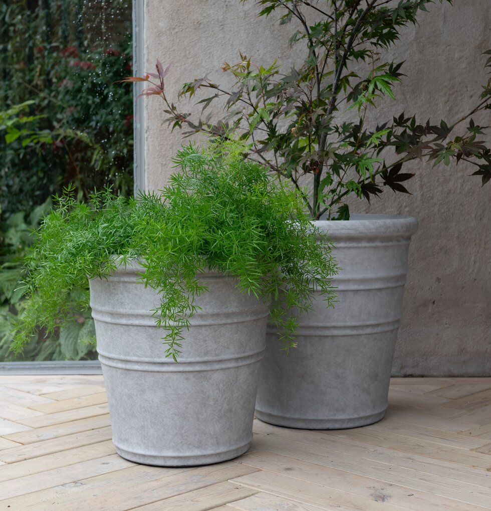 Kruka Set/4 Ljusgrå Wikholm Form Krukor Örtkrukor Glaskrukor