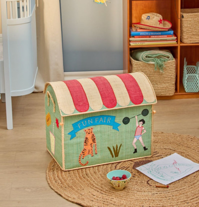 Förvaringshus Fun Fair Theme Blue Rice Förvaringslådor och korgar Boxar Förvaringsboxar Porslinsboxar Trälådor Smyckesboxar i porslin