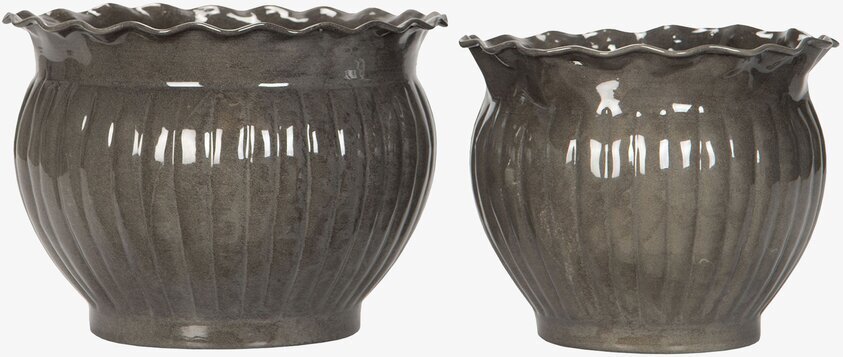 Kruka Nilla Granit Set/2 A Lot Decoration Krukor Örtkrukor Glaskrukor