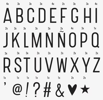 Letter Set Basic från A Little Lovely Company med bokstäver