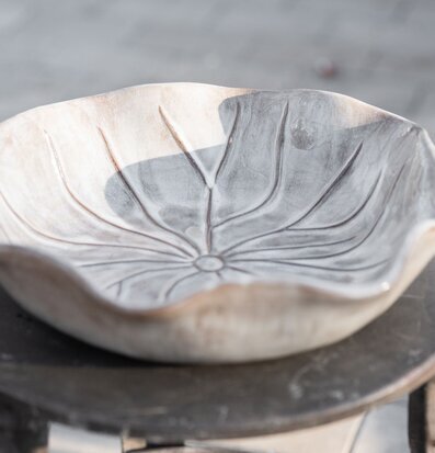 Bild av dekorativt fågelbad i naturinspirerad design ute