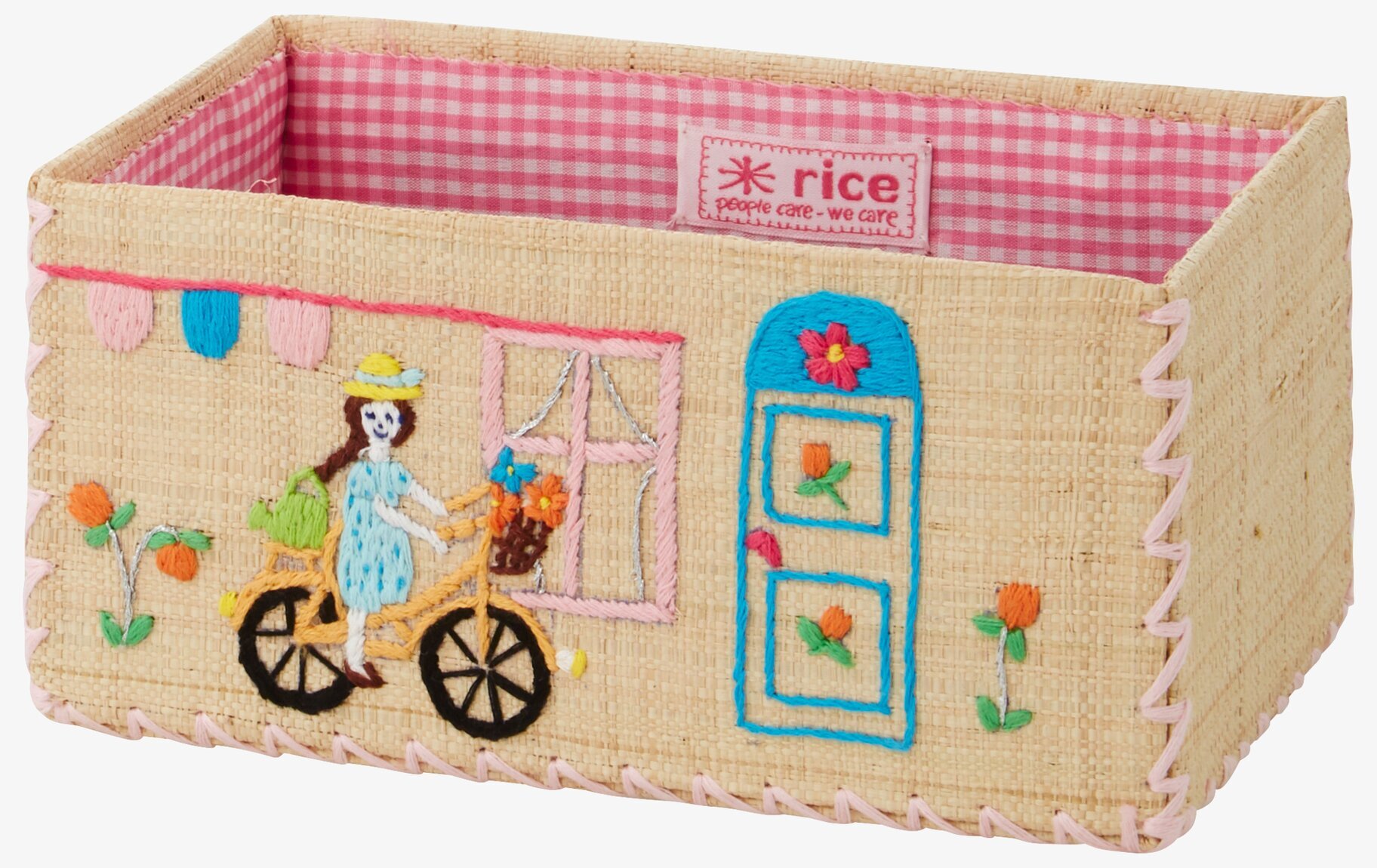 Förvaringskorg Girls Theme S från Rice med broderat mönster