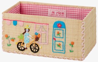 Förvaringskorg Girls Theme S från Rice med broderat mönster