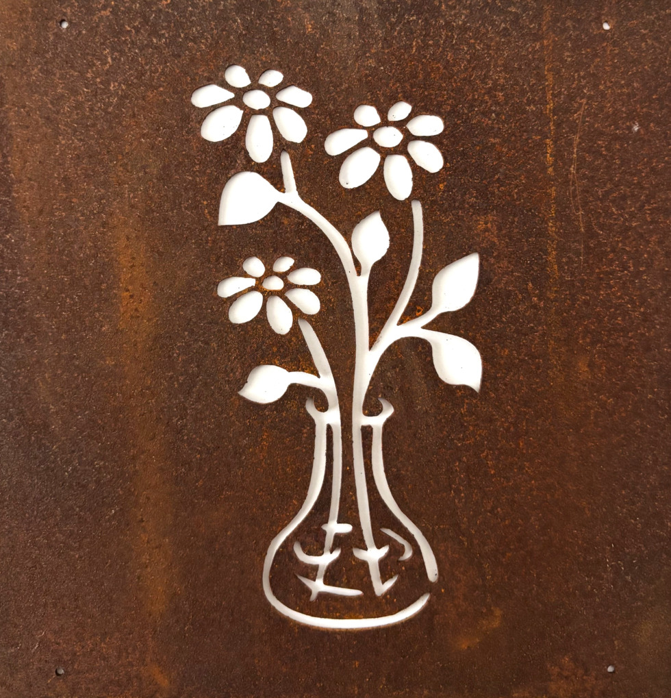 Skylt Blommor i vas (armeringsnät) Lind Decoration Utomhusskyltar Skyltar för utomhusbruk