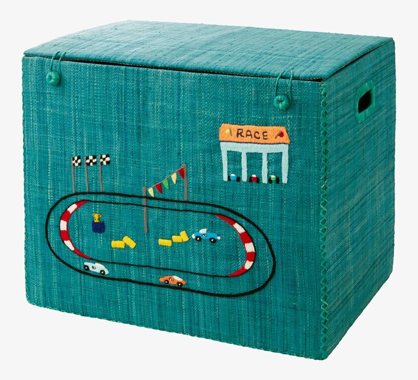 Förvaringskorg Race L från Rice med lekfullt racerbana-motiv