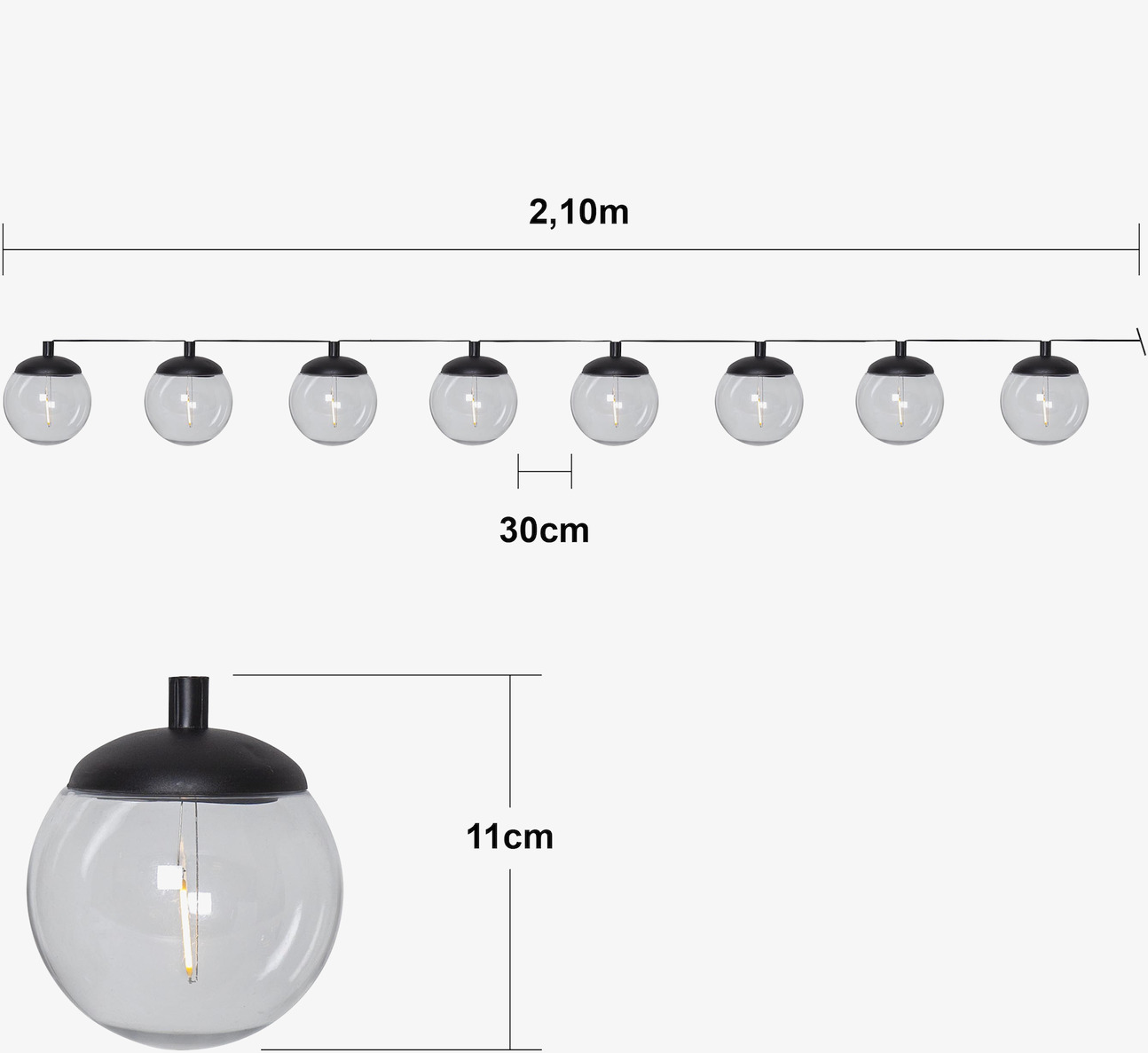 Solcellsslinga Globe Star Trading Lampor Taklampor Golvlampor Bordslampor LED-lampor Ledlampor Fönsterlampor Ljusslingor för dekoration