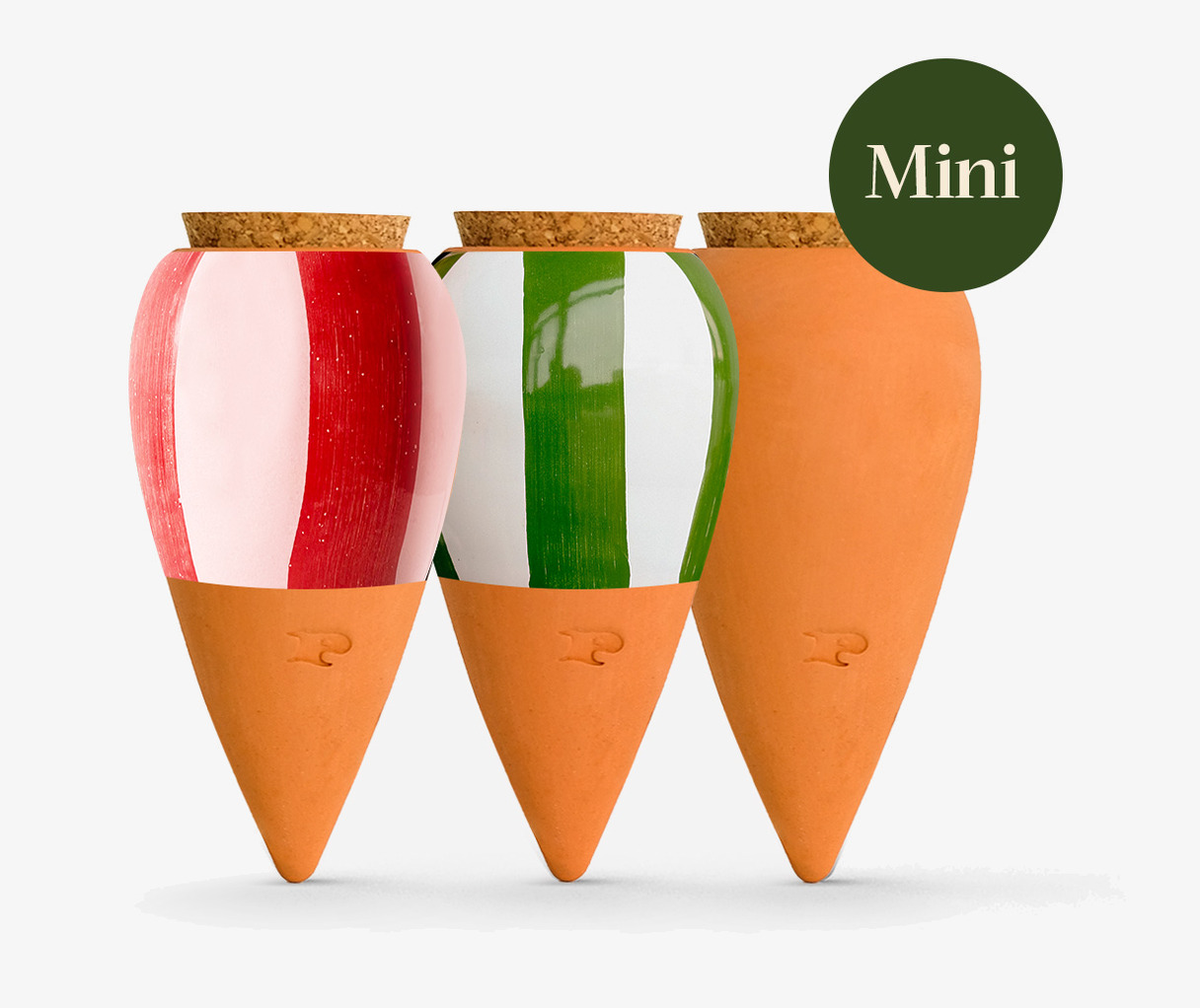 Trio Mini Ollas Randig Pepin Självbevattnare Självbevattning Bevattningsglas Droppvattnare Droppbevattnare Droppbevattning