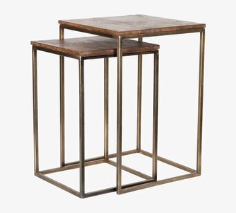 Sidebord Square Antik Mässing/Trä A Lot Decoration Sideboards Sidobord