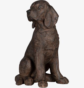 Bild av sittande stövare i polyresin med realistiska detaljer