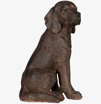 Bild av naturtrogen sittande stövare som dekorativ hundfigur