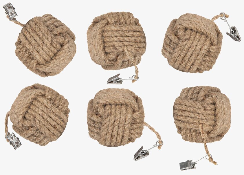 Duktyngd Clip Jute Natur - 6-pack A Lot Decoration Övrig prydnad/dekoration för inredning utemiljö