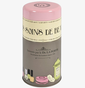 Bild av vintageinspirerad plåtburk med fransk elegans