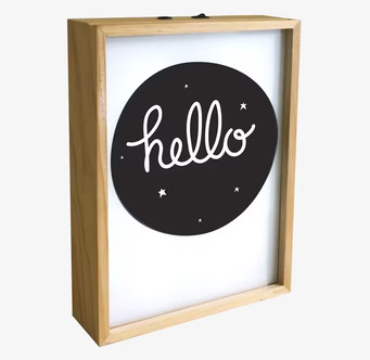 Lightbox Poster från A Little Lovely Company med texten hello