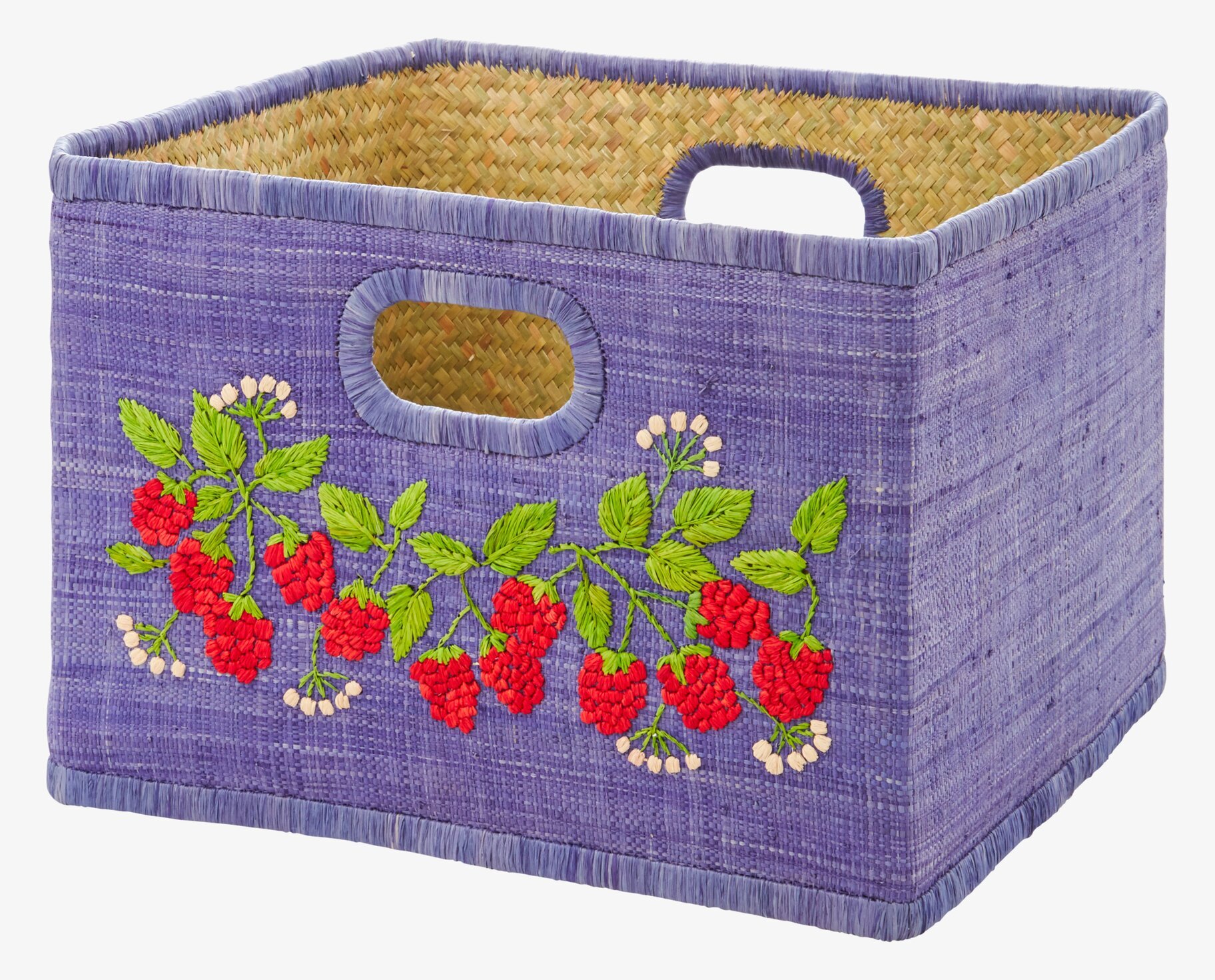 Förvaringskorg Lila Med Bär från Rice med broderade bär