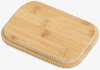 Bild på rektangulärt bambulock med naturlig trästruktur