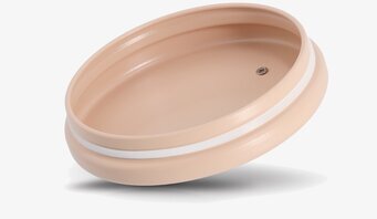 Bild på lock till förvaringsburk i beige med silikontätning