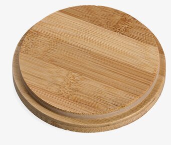 Bild av runt bambulock – naturmaterial och funktionell design