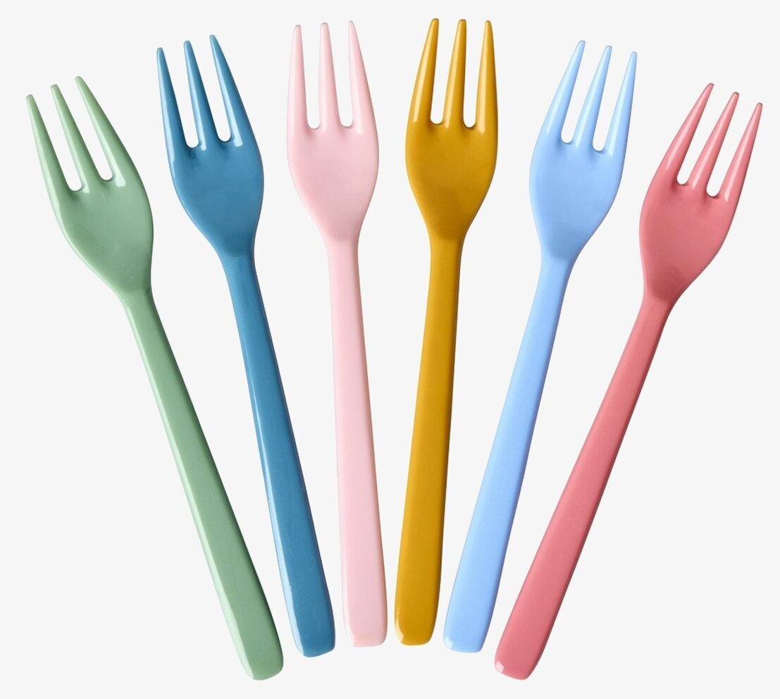 Dessertgafflar 6-pack - All You Need Is Love Rice Bestick Sked Kniv (att äta med) Gaffel