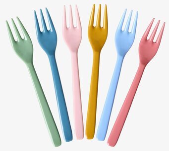 Dessertgafflar 6-pack - All You Need Is Love Rice Bestick Sked Kniv (att äta med) Gaffel