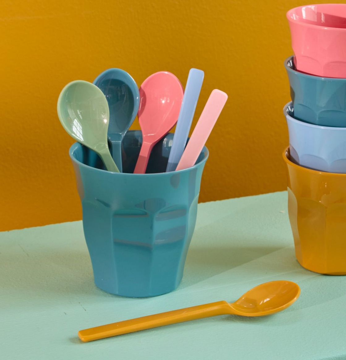 Teskedar Melamin 6-pack Rice Bestick Sked Kniv (att äta med) Gaffel