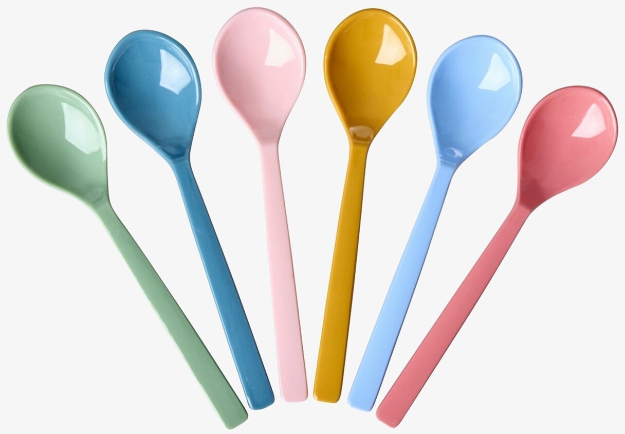 Teskedar Melamin 6-pack Rice Bestick Sked Kniv (att äta med) Gaffel