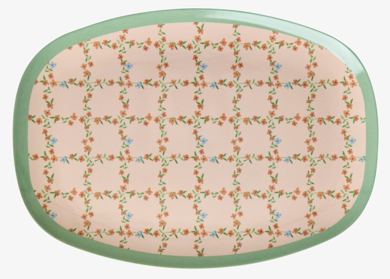 Tallrik Checkered Stencil Print Rice Tallrikar Djupa tallrikar (ej skål) Desserttallrikar Assietter Barntallrikar Picknicktallrikar